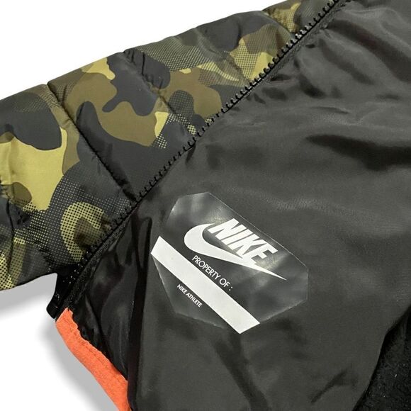 Nike Youth NSW Puffer Jacket Army Camouflage/Orange 76G459-A38 size 2T New - Picture 7 of 11